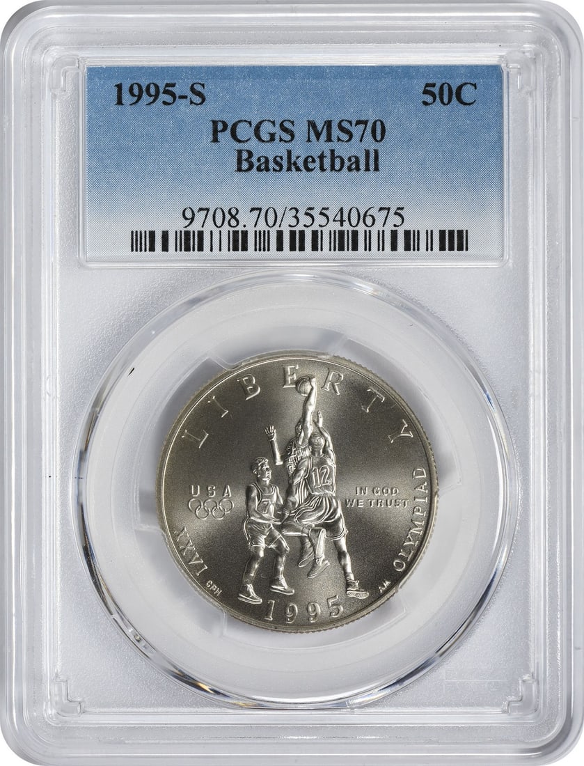 PCGS MS70 1995-S Basketball Commemorative Half Dollar (1 of 2)