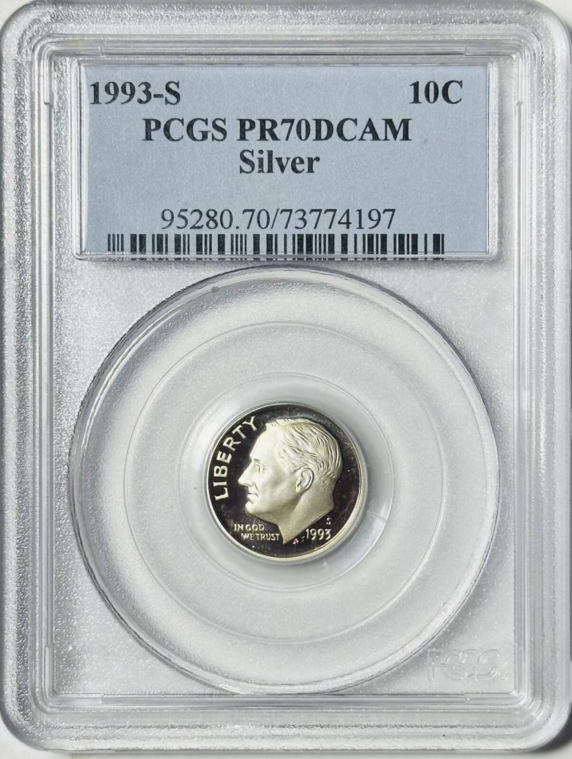 1993 S Roosevelt Dime PCGS PR 70 Uncirculated Copper-Nickel Proof (1 of 2)