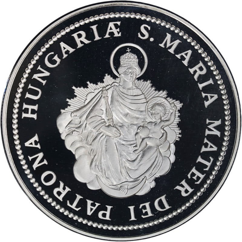 1986 Proof Madonna and Child 5 oz Silver Coin from Hungary with Box (1 of 3)