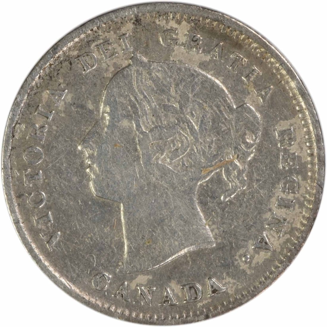 1885 Canada 5 Cent Large 5 KM 2 VF Uncertified Coin (1 of 2)