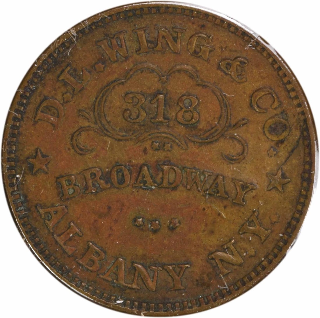 Extremely Fine Civil War Era Store Card Token New York NY-10-4: Extremely Fine Civil War Era Store Card Token New York NY-10-4 This is a Civil War era store card token from New York, cataloged as NY-10-4. The token is from the United States and is in circulated, p