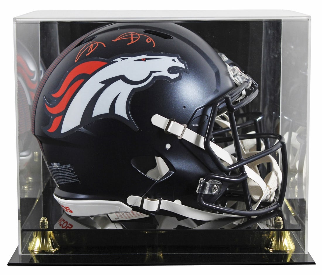 Shannon Sharpe Denver Broncos BAS Witnessed Signed Speed Proline Helmet Case (1 of 4)