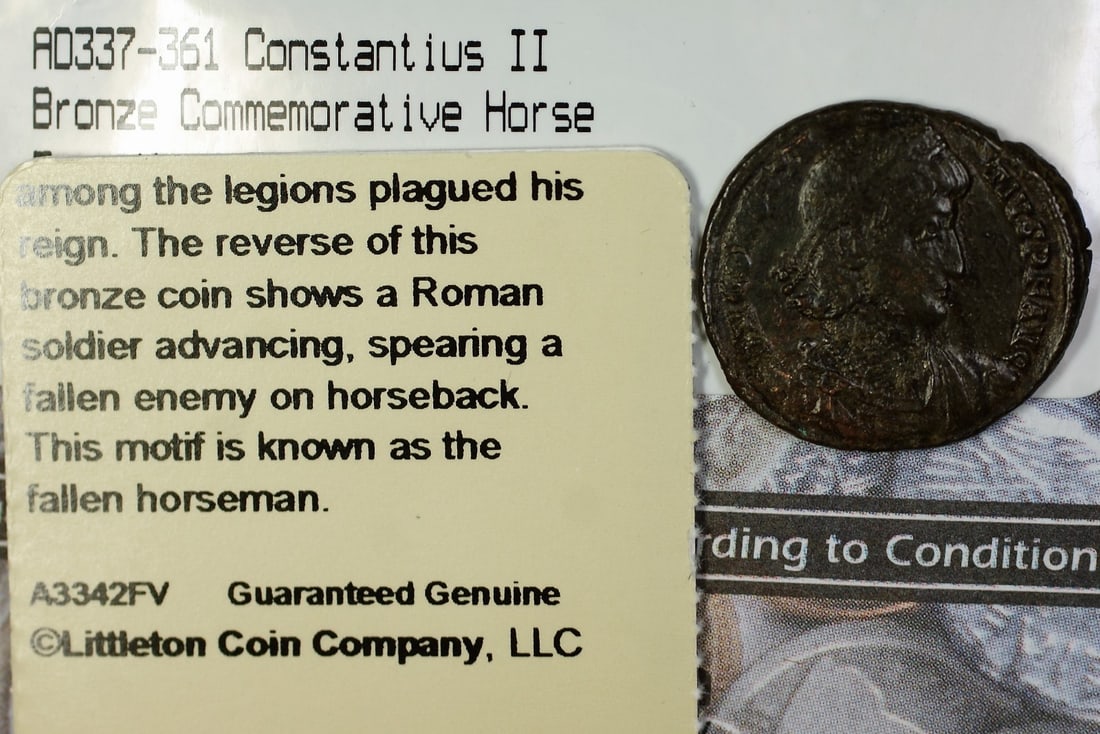 Constantius II Bronze Centenionalis Fallen Horseman Roman Coin (1 of 2)