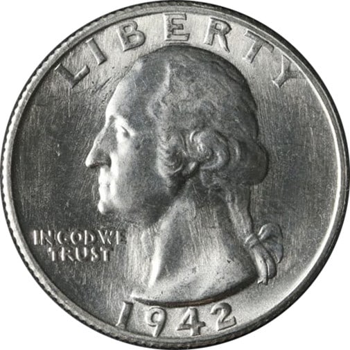 San Francisco Mint 1942-S Washington Quarter Coin United States (1 of 2)