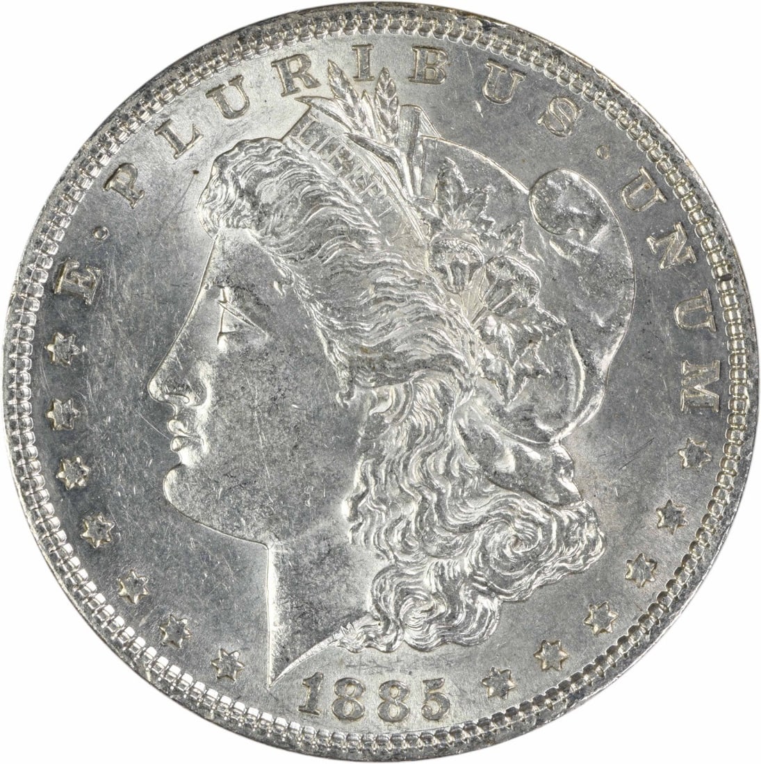 1885 Philadelphia Morgan Dollar AU Uncertified Silver Coin: 1885 Philadelphia Morgan Dollar AU Uncertified Silver Coin This 1885 Morgan Silver Dollar is an attractive example of this classic U.S. coin. Struck at the Philadelphia Mint, it is composed of 90% sil
