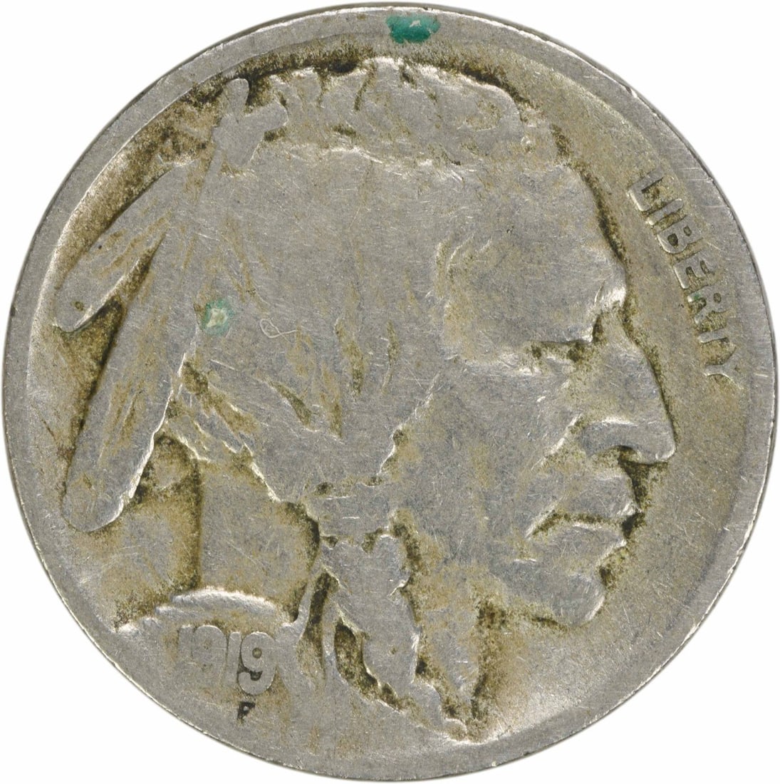 1919-S Buffalo Nickel 5C Circulated Uncertified Coin by James Earle Fraser (1 of 2)