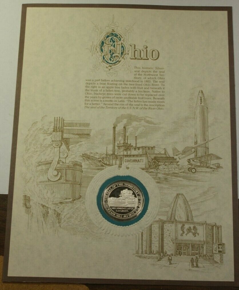 Ohio Sterling .925 Franklin Mint Silver Seal Medal (1 of 1)