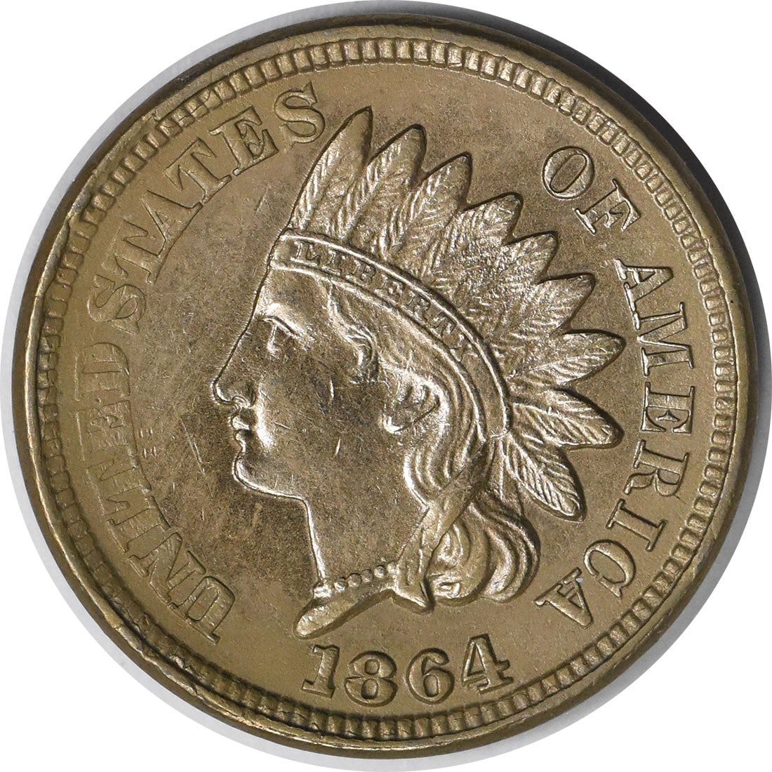 1864 Indian Head Copper Small Cent BU Uncertified: 1864 Indian Head Copper Small Cent BU Uncertified This is an 1864 Indian Head Cent composed of copper nickel. The coin is uncirculated and graded as MS60. It is uncertified and features no mint mark. 