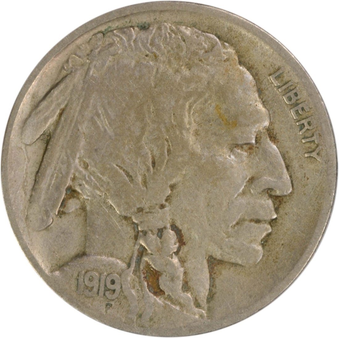 1919 Denver Buffalo Nickel Five Cent Coin VF Grade Uncertified: 1919 Denver Buffalo Nickel Five Cent Coin VF Grade Uncertified This 1919-D Buffalo Nickel is a circulated coin from the United States, minted in Denver. Designed by James Earle Fraser, it is composed 