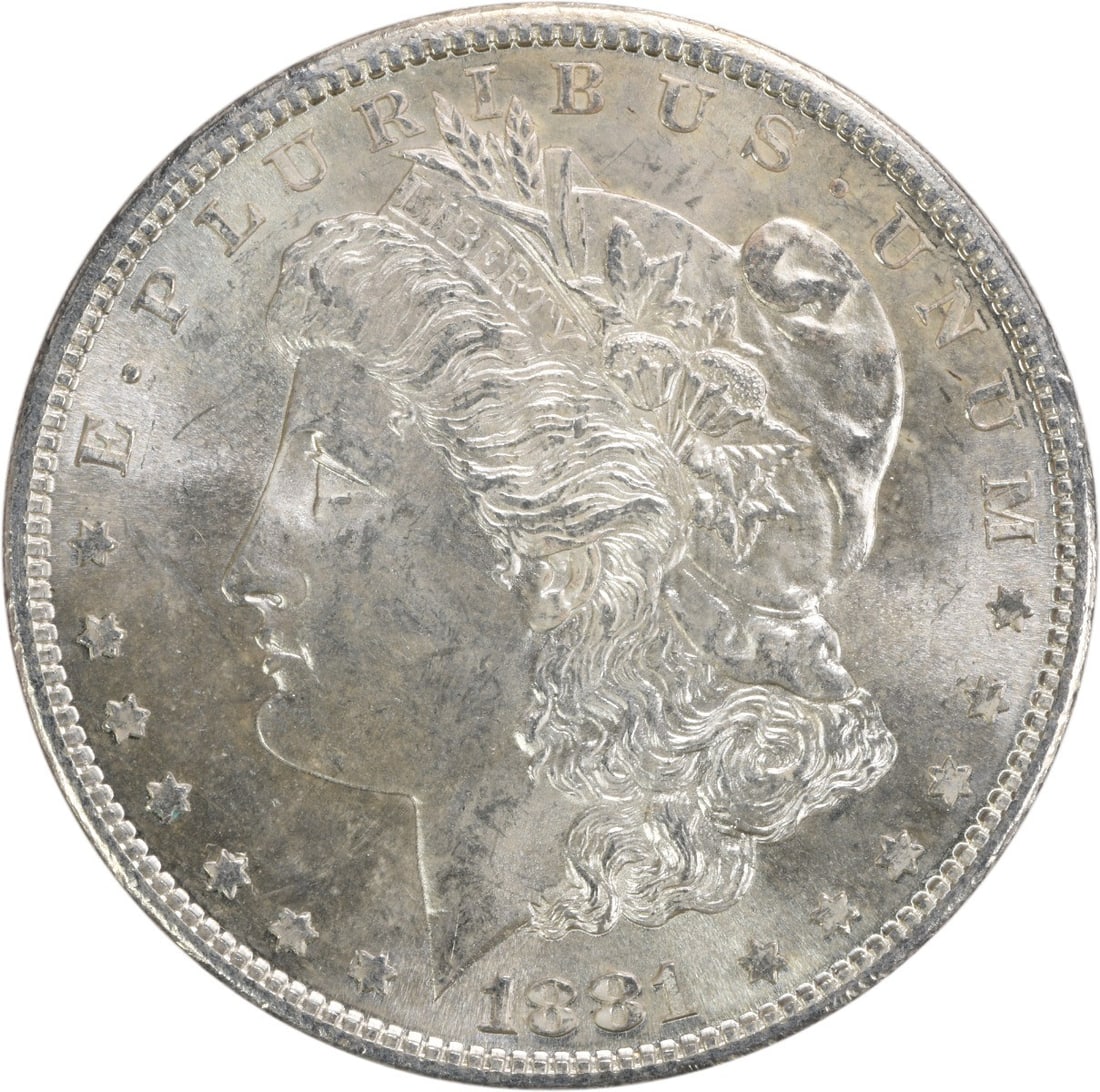 Uncirculated 1881 San Francisco Morgan Silver Dollar BU Grade Uncertified: Uncirculated 1881 San Francisco Morgan Silver Dollar BU Grade Uncertified This 1881-S Morgan Silver Dollar is an uncirculated coin from the San Francisco Mint. It is composed of silver and graded as B