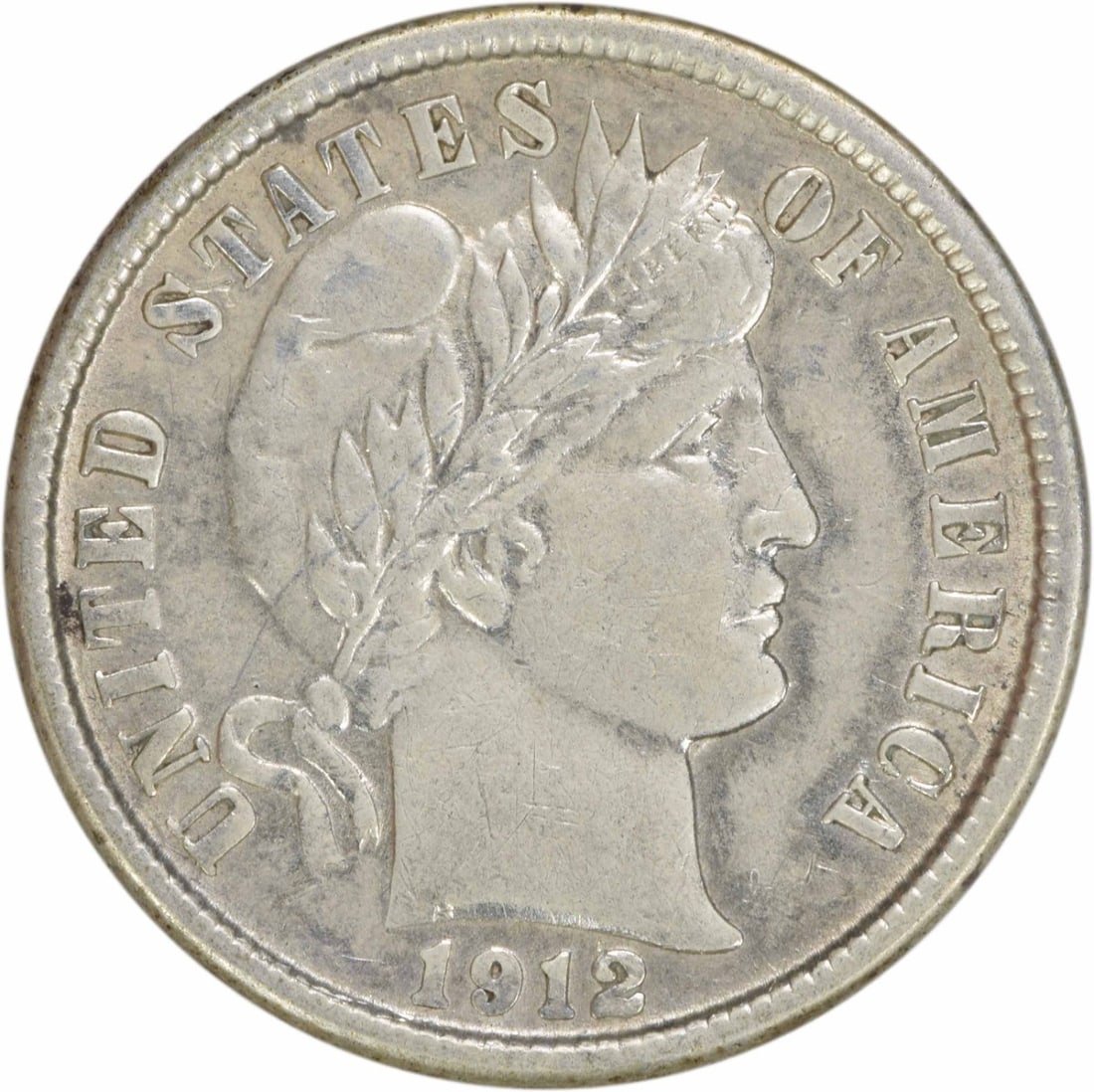 1912-D Barber Silver Dime 10C AU Uncertified 90% Silver: 1912-D Barber Silver Dime 10C AU Uncertified 90% Silver This 1912-D Barber Silver Dime showcases a rich history as a classic numismatic piece. Struck in 1912 at the Denver mint, this coin features the