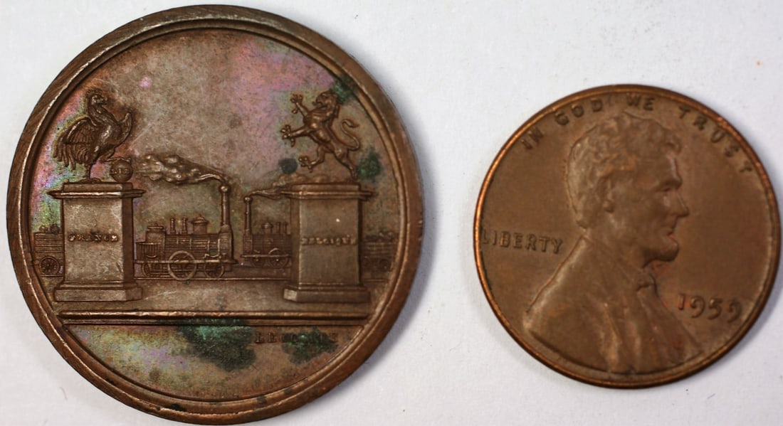 1846 French North Railroad Bronze Medal by Lecomte Sculptor (1 of 1)