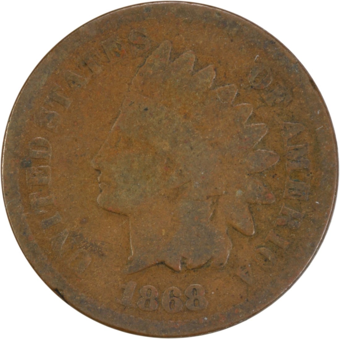 1868 Indian Head Cent G Grade Uncertified Philadelphia Mint: 1868 Indian Head Cent G Grade Uncertified Philadelphia Mint This 1868 Indian Cent showcases the iconic design by James Barton Longacre, representing a crucial era in American coinage. It is a circulat