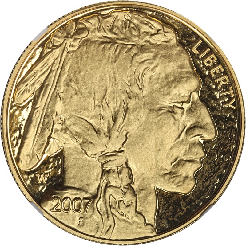 NGC PF70 Ultra Cameo 2007-W Buffalo Gold $50 Mike Castle Autograph: NGC PF70 Ultra Cameo 2007-W Buffalo Gold $50 Mike Castle Autograph This original 2007-W Buffalo Gold $50 coin features a perfect PF70 Ultra Cameo grade by NGC and is autographed by Mike Castle. The co