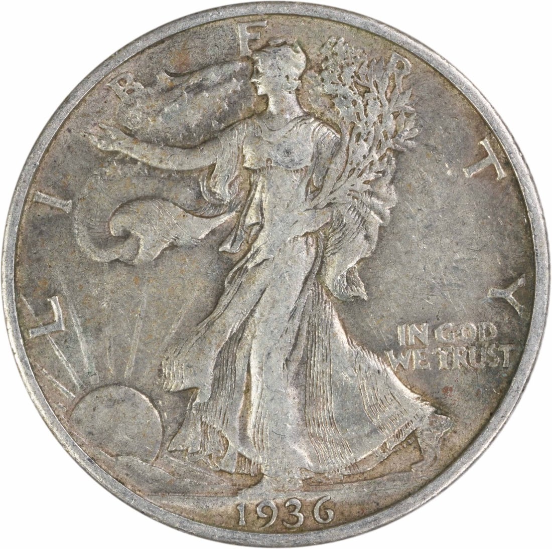 San Francisco Mint 1936-S Liberty Walking Half Dollar 90 Percent Silver EF: San Francisco Mint 1936-S Liberty Walking Half Dollar 90 Percent Silver EF This 1936-S Walking Liberty Half Dollar is a circulated coin featuring the iconic design by Adolph Alexander Weinman. Struck 