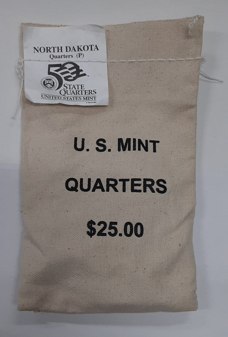 2006-P North Dakota State Quarter 100 Coin Mint Sewn Bag (1 of 2)