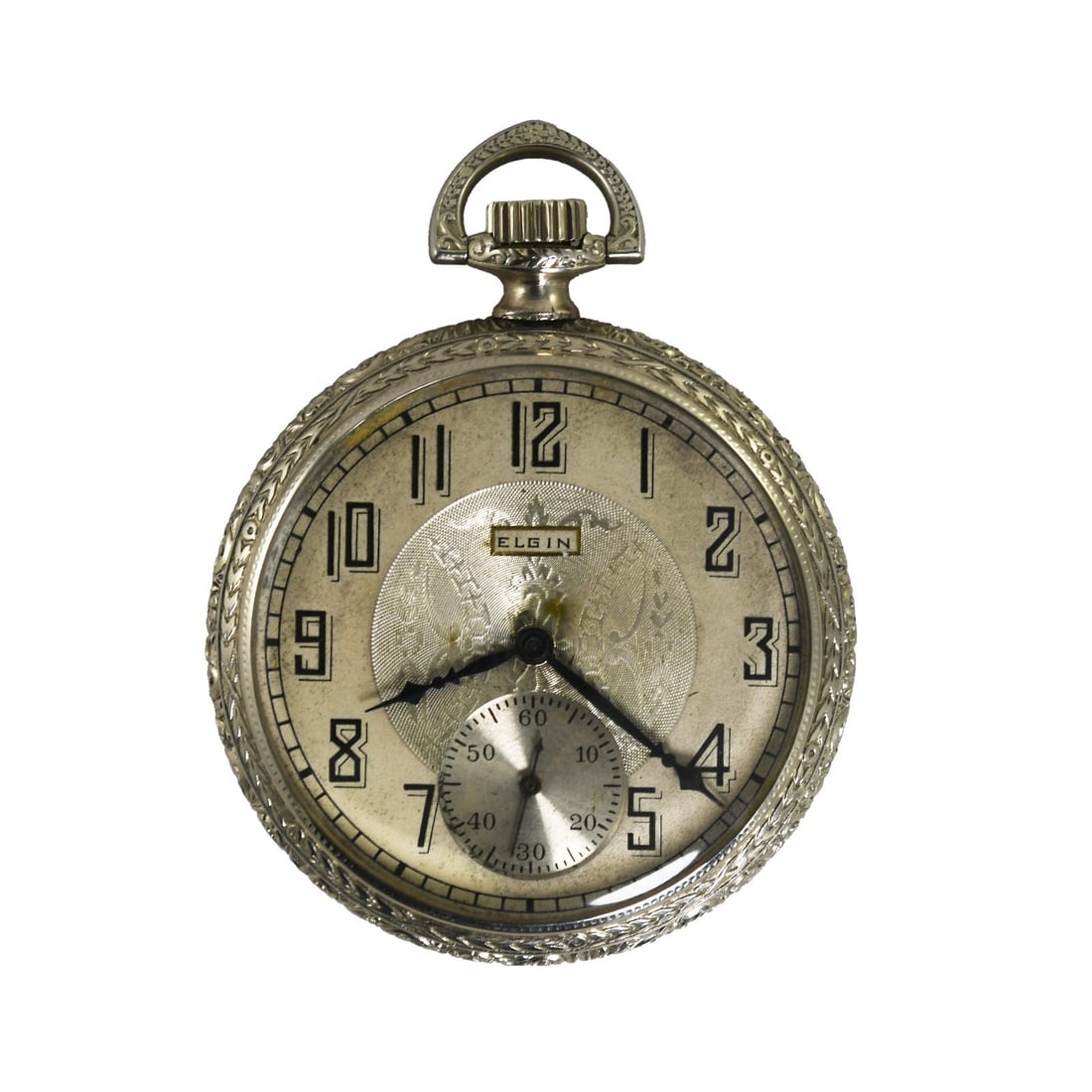 Elgin 12 Size Vintage Pocket Watch 14K White Gold Filled 17 Jewel (1 of 6)