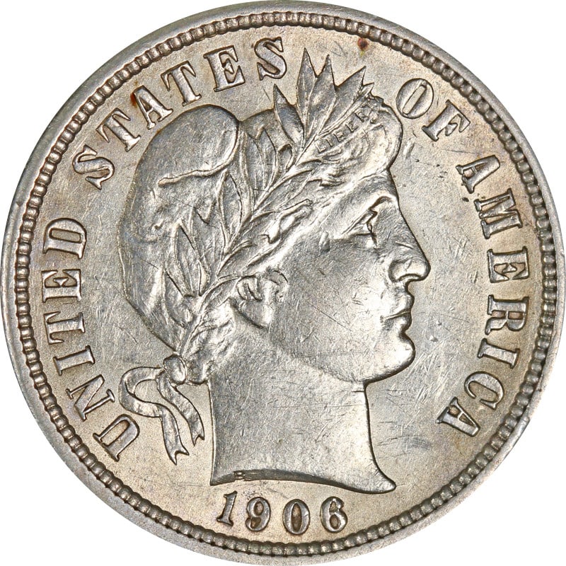 1906 P United States Barber silver dime (1 of 2)