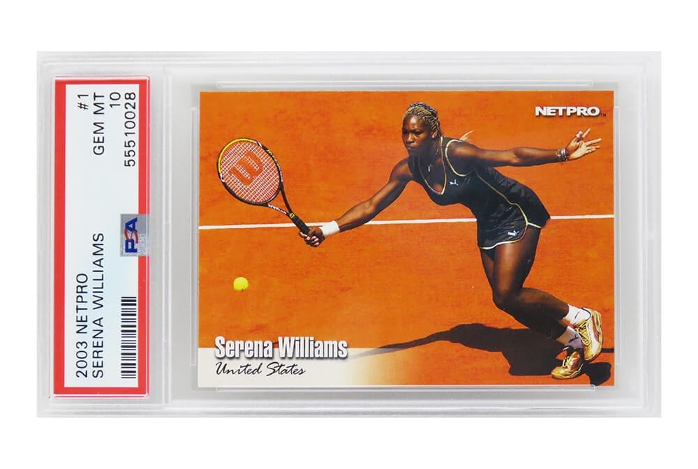 Serena Williams 2003 NetPro Rookie Card #1 PSA 10 Gem Mint: Serena Williams 2003 NetPro Rookie Card #1 PSA 10 Gem Mint This listing features a Serena Williams 2003 NetPro Tennis rookie trading card #1, expertly graded Gem Mint 10 by Professional Sports Authent