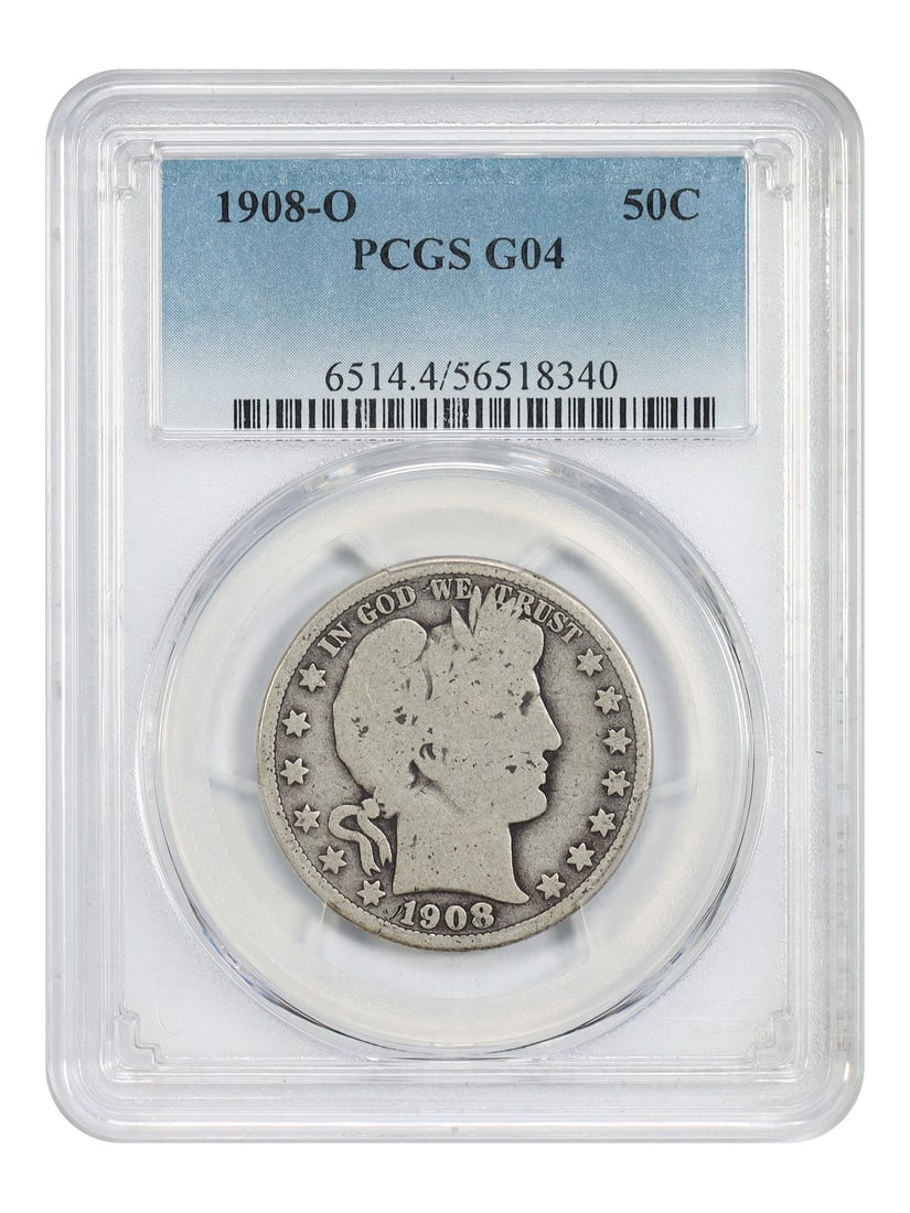 Barber Half Dollar 1908-O PCGS Graded Good 04 New Orleans Mint (1 of 4)