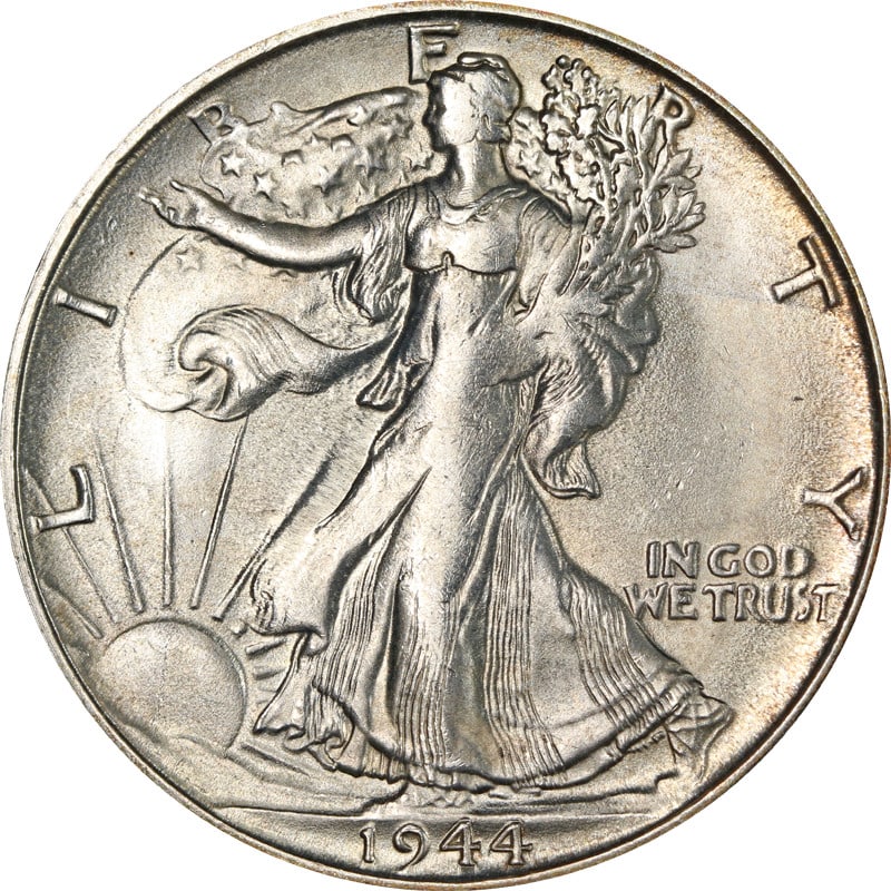 1944 S Walking Liberty Half Dollar Silver: 1944 S Walking Liberty Half Dollar Silver This is a 1944-S Walking Liberty Half Dollar from the United States. The coin is composed of 90% silver and was minted in San Francisco. It is circulated and 
