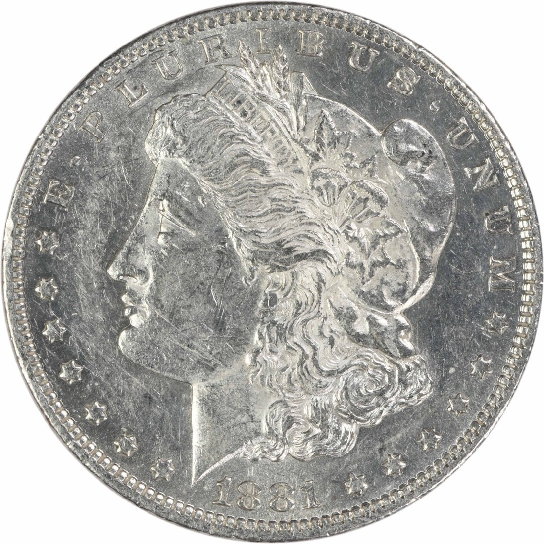 1881 O New Orleans Morgan Dollar AU Uncertified: 1881 O New Orleans Morgan Dollar AU Uncertified This 1881-O Morgan Silver Dollar is an attractive example of this classic United States coin. Struck at the New Orleans Mint, it is composed of 90% silv