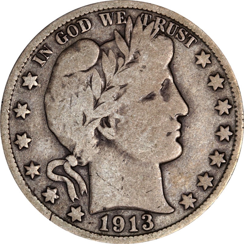 1913 S Silver Barber Half Dollar (1 of 2)