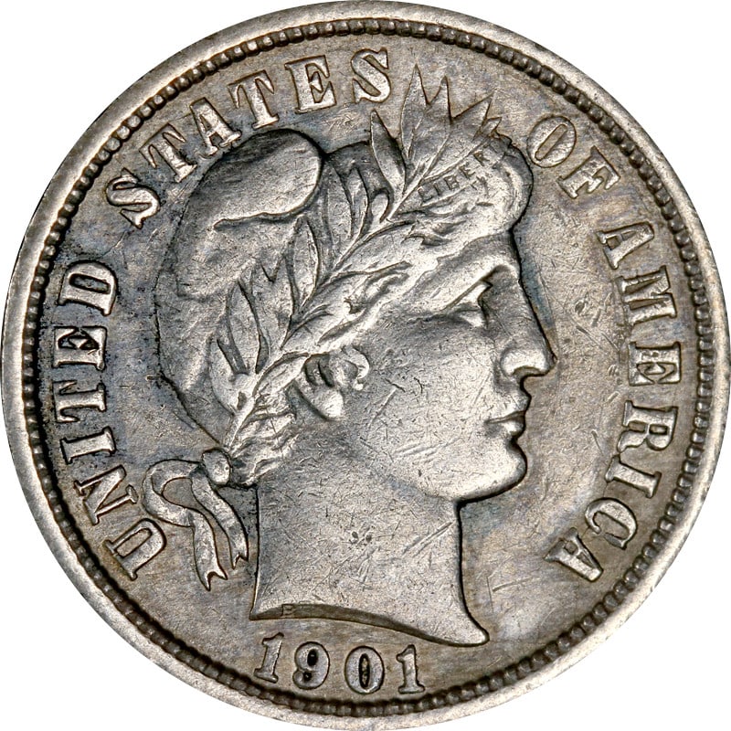 1901 O Silver Barber Dime (1 of 2)