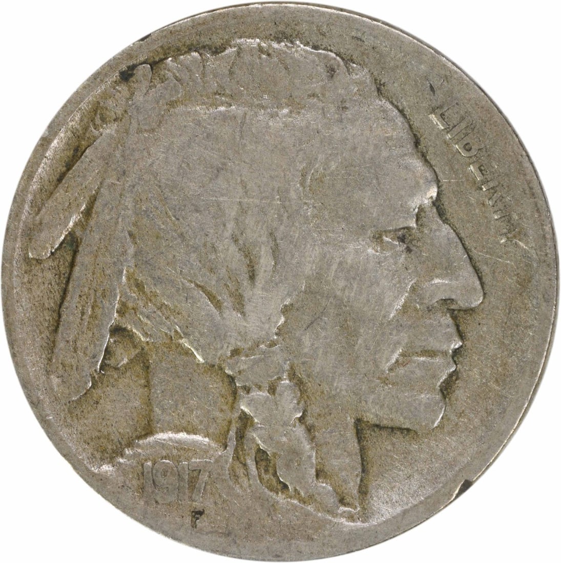 1917-D Buffalo Nickel 5C Circulated Uncertified Coin by James Earle Fraser (1 of 2)