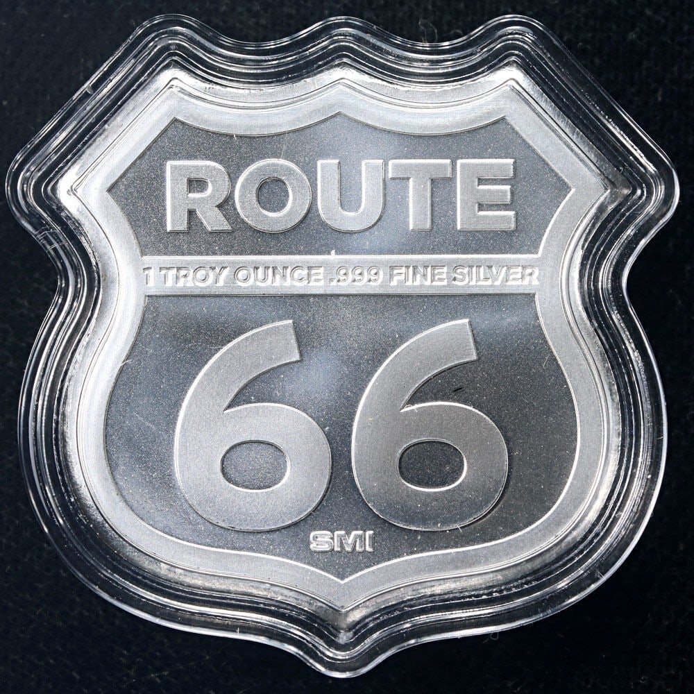 Route 66 Santa Monica Pier 1 Ounce Silver Sign Bar OGP (1 of 3)