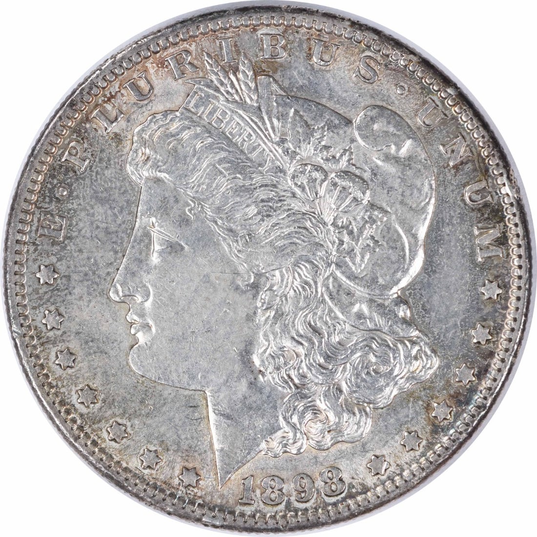 San Francisco 1898-S Morgan Dollar 90 Percent Silver Uncertified AU Grade Coin: San Francisco 1898-S Morgan Dollar 90 Percent Silver Uncertified AU Grade Coin This is an 1898-S Morgan Silver Dollar from the San Francisco Mint, featuring the iconic design by George T. Morgan. Comp