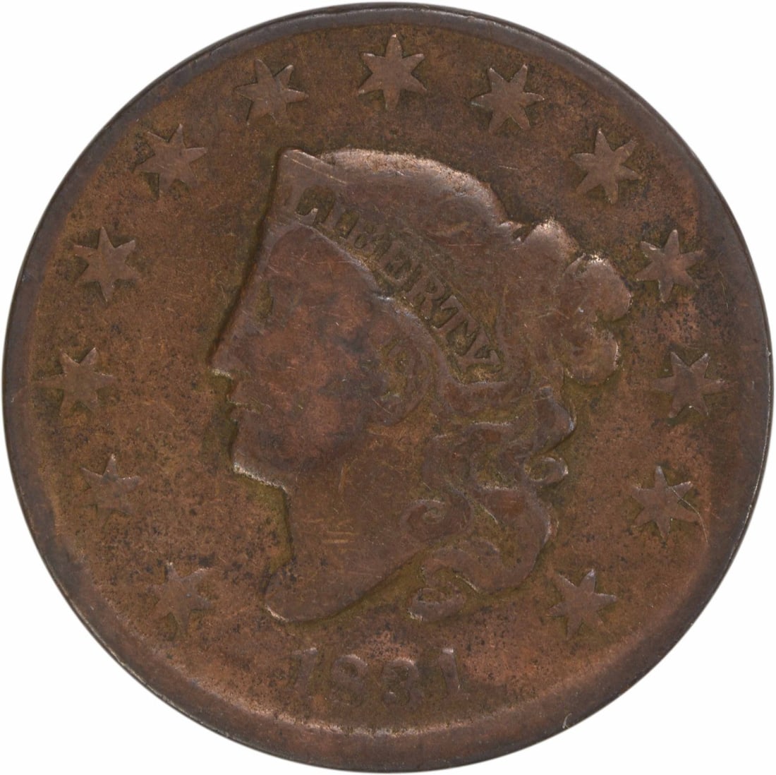 1831 Philadelphia Large Cent Coronet Head VG Uncertified (1 of 2)