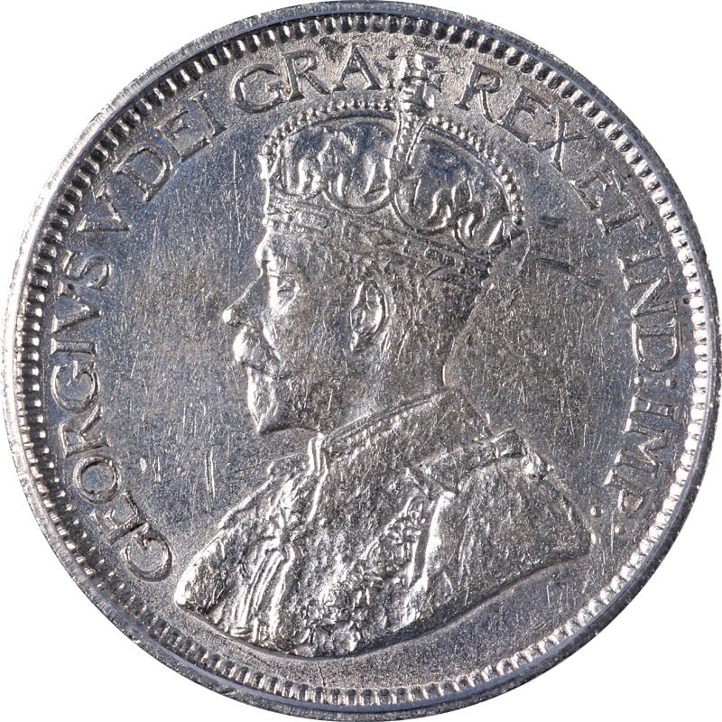 1913 Canadian Ten Cents Coin ICG AU53 Certified KM#23: 1913 Canadian Ten Cents Coin ICG AU53 Certified KM#23 This 1913 Canada Ten Cents coin is certified by ICG with an AU53 grade, indicating its excellent condition despite being circulated. The compositi