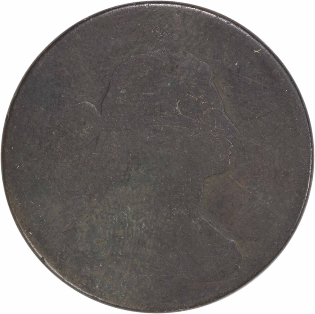 1803 Philadelphia Large Cent Draped Bust Copper AG Uncertified: 1803 Philadelphia Large Cent Draped Bust Copper AG Uncertified This 1803 Large Cent features the Draped Bust design by Robert Scot and is made of copper. It is an AG (About Good) grade coin that has c