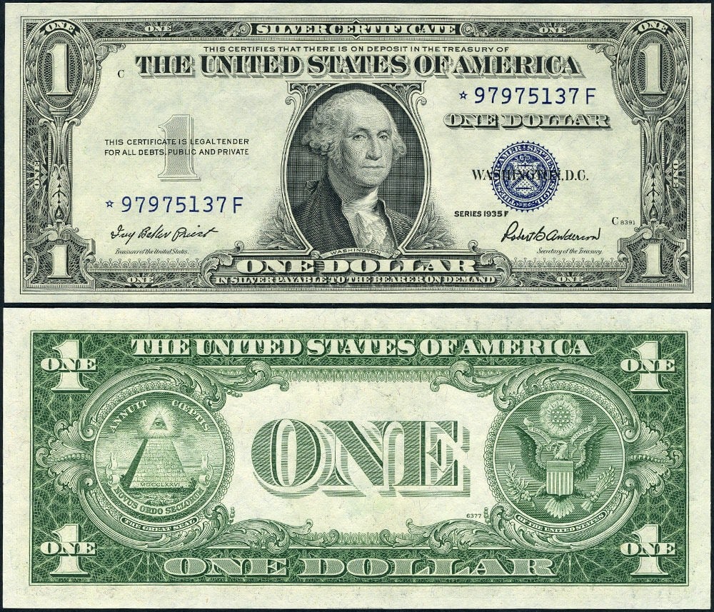 1935-F $1 Silver Certificate Star Note Gem CU (1 of 3)