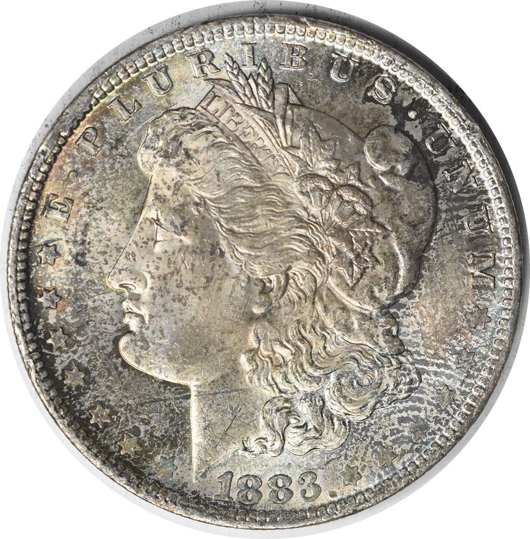 Uncirculated 1883-O Morgan Silver Dollar Choice BU Toned Uncertified: Uncirculated 1883-O Morgan Silver Dollar Choice BU Toned Uncertified This is an 1883-O Morgan Silver Dollar featuring attractive toning. The coin is uncirculated and in Choice Brilliant Uncirculated (