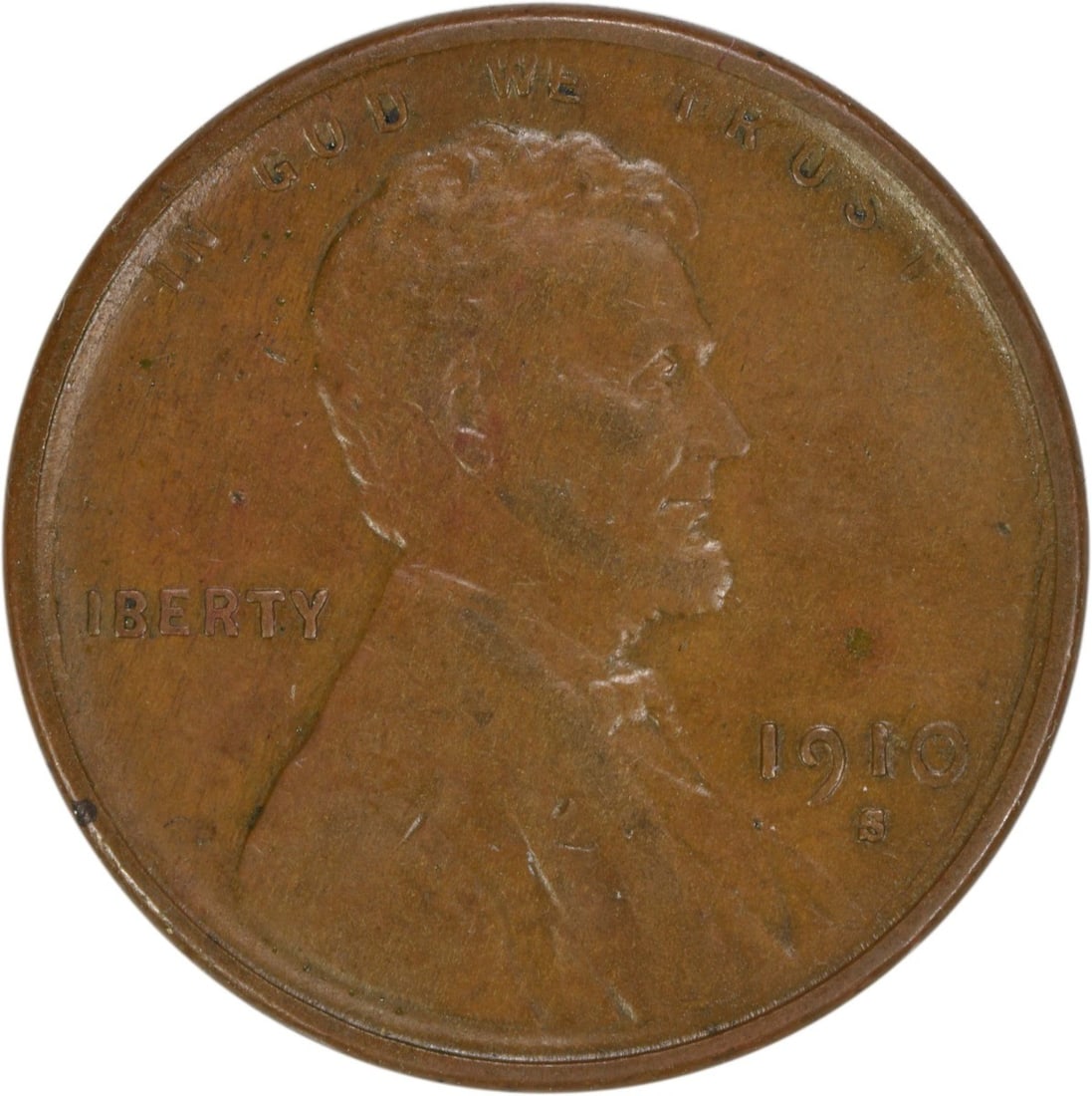 1910 S Lincoln Wheat Copper Small Cent EF Uncertified: 1910 S Lincoln Wheat Copper Small Cent EF Uncertified This 1910-S Lincoln Wheat Cent is a circulated coin from the United States, composed of copper. It features the 'S' mint mark, denoting it was min