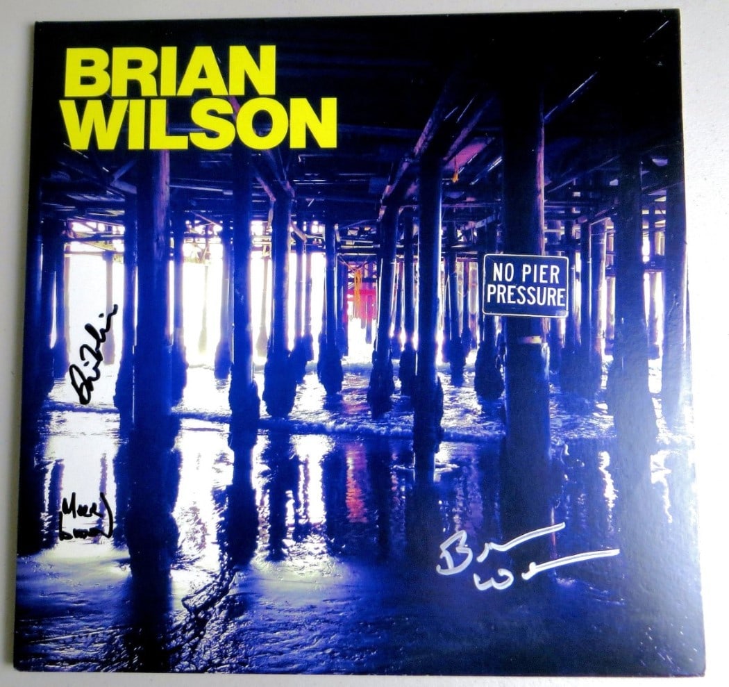 Brian Wilson Signed Album Cover with Daria Wilson and Mark London Beckett Authenticated: Brian Wilson Signed Album Cover with Daria Wilson and Mark London Beckett Authenticated This original album cover features the signatures of Brian Wilson, Daria Wilson, and Mark London, authenticated 