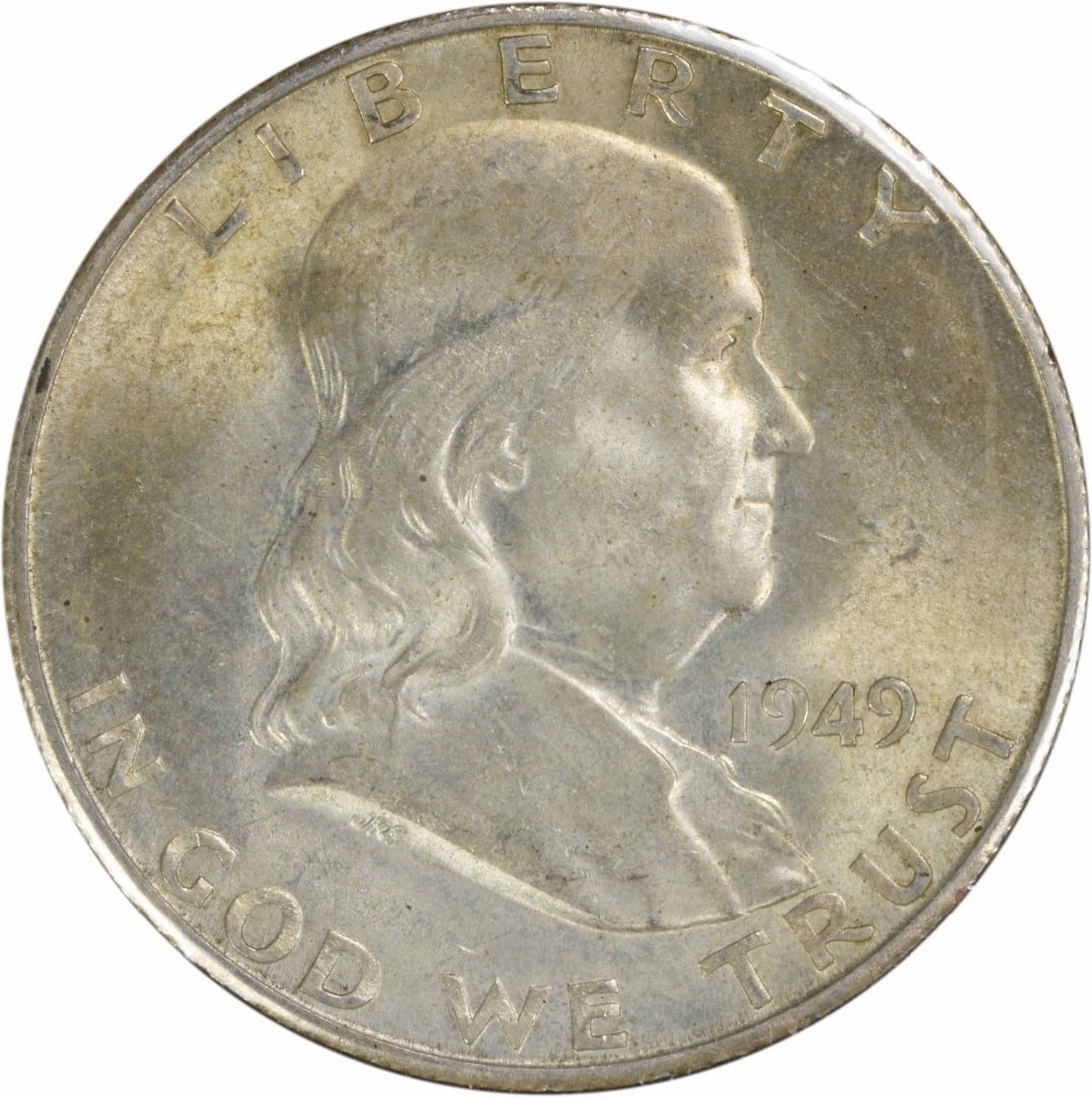 1949-S Franklin Silver Half Dollar RPM1 50C Uncertified Coin: 1949-S Franklin Silver Half Dollar RPM1 50C Uncertified Coin This 1949-S/S Franklin Silver Half Dollar features a unique Reverse Proof Mintmark (RPM1) and is in AU (About Uncirculated) condition. Stru