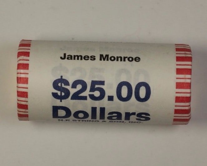 Roll of 25 Uncirculated 2008 James Monroe $1 Presidential Dollars Mint Mark Unknown (1 of 1)