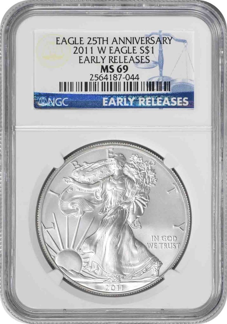 NGC MS69 Burnished 2011-W Silver American Eagle Early Releases (1 of 2)