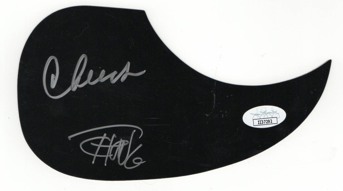Acoustic Guitar Pickguard Signed by Cheech and Chong JSA Authenticated: Acoustic Guitar Pickguard Signed by Cheech and Chong JSA Authenticated This acoustic guitar pickguard has been autographed by both Cheech and Chong. The signatures have been authenticated by James Spe