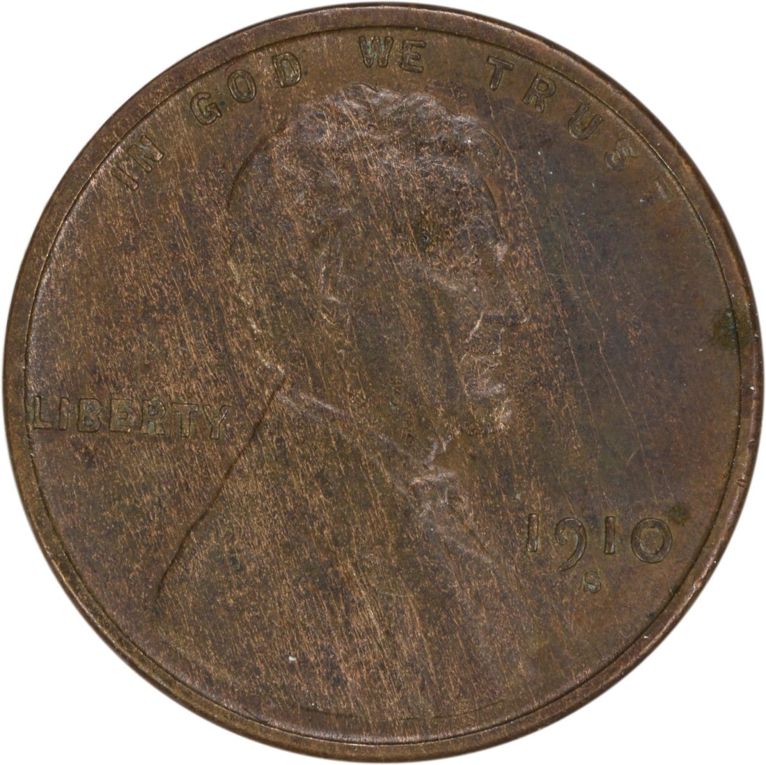 1910-S Lincoln Wheat Copper Small Cent AU Uncertified (1 of 2)