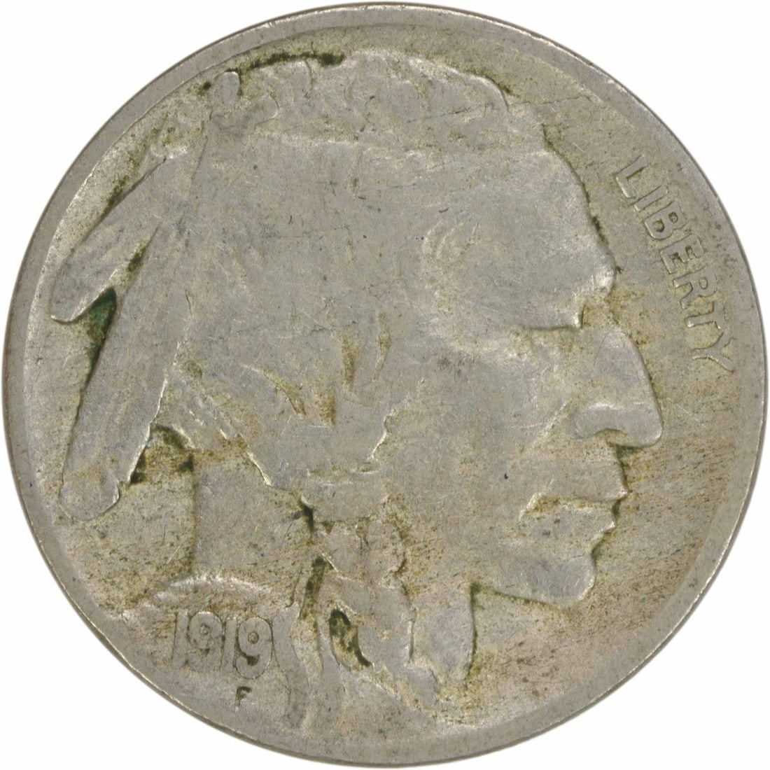 1919-S Buffalo Nickel Circulated Uncertified 5C Coin (1 of 2)