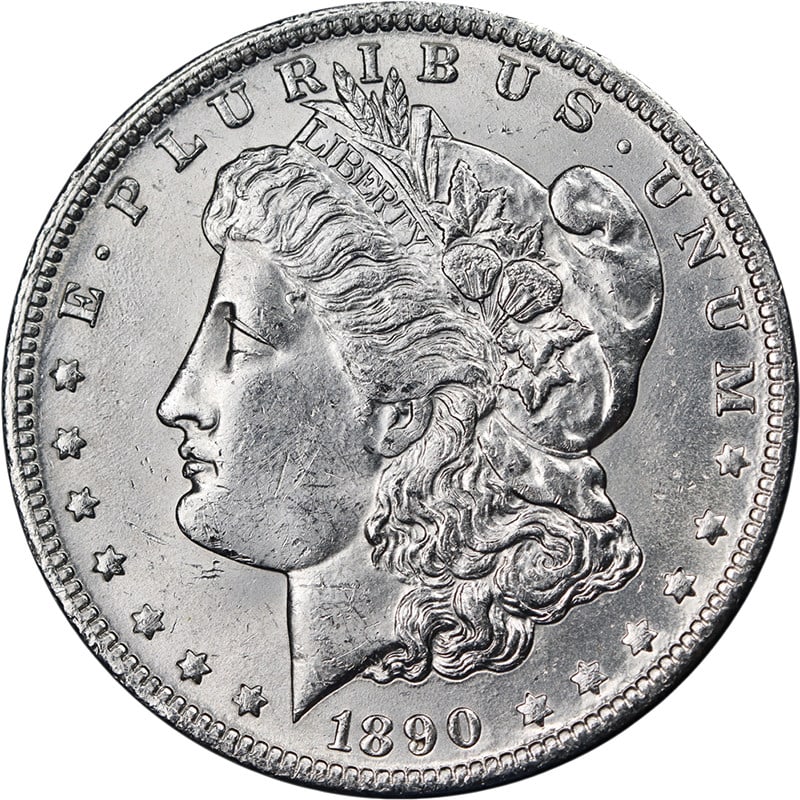 1890-O Morgan Dollar Choice BU Blast White (1 of 2)