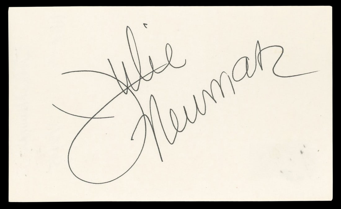 Julie Newmar Signed 3x5 Index Card The Marriage-Go-Round BAS Authenticated (1 of 2)