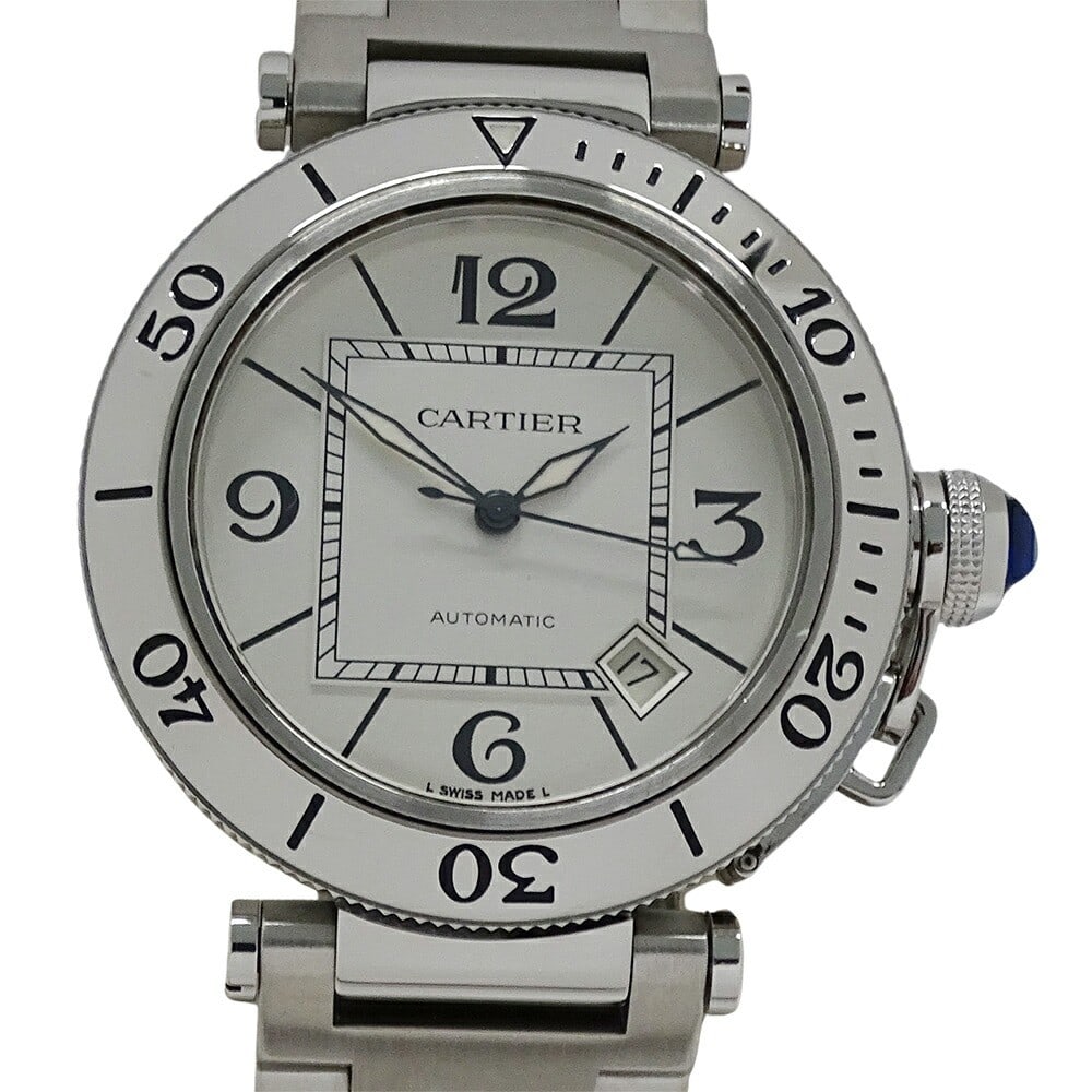 Cartier Pasha Seatimer Automatic Stainless Steel Men's Wristwatch: Cartier Pasha Seatimer Automatic Stainless Steel Men's Wristwatch This Cartier Pasha Seatimer W31080M7 is a men's automatic wristwatch crafted from stainless steel with a silver finish. Made in Switze