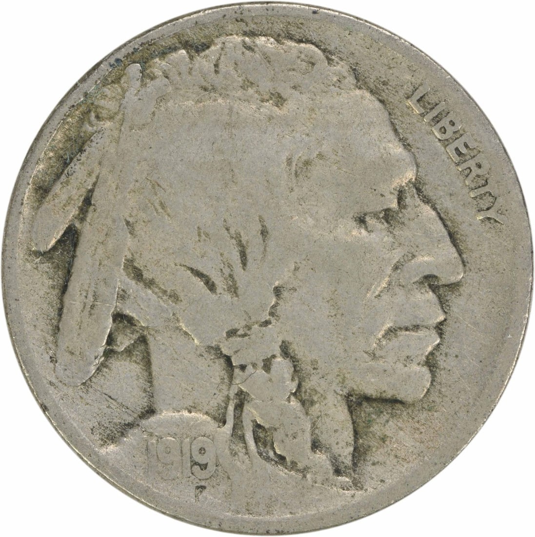 1919-S Buffalo Nickel 5C Circulated James Earle Fraser Design: 1919-S Buffalo Nickel 5C Circulated James Earle Fraser Design This 1919-S Buffalo Nickel is a notable piece of American currency, struck in San Francisco. With a denomination of 5 cents, this coin fea