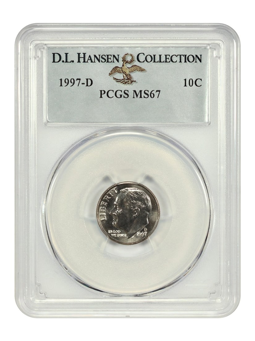 PCGS MS67 1997 Denver Roosevelt Dime ex D L Hansen (1 of 4)