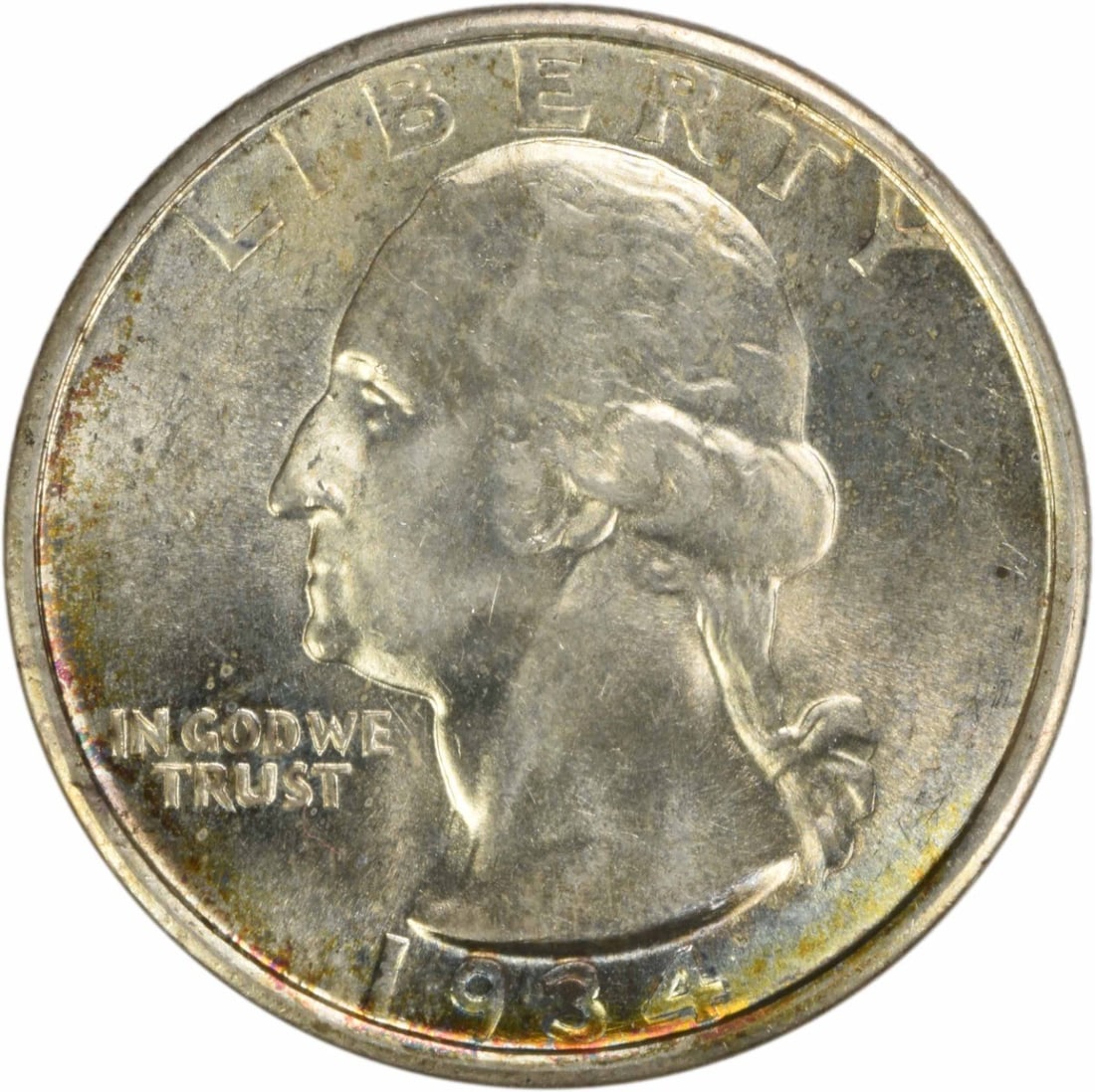 1934-D Silver Washington Quarter Choice BU Uncertified: 1934-D Silver Washington Quarter Choice BU Uncertified This 1934-D Washington Quarter is an uncirculated silver coin graded as Choice Brilliant Uncirculated (BU). It is an uncertified, pre-owned colle